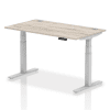 Dynamic Air Rectangular Height Adjustable Desk with Cable Ports - 1400mm x 800mm - Grey oak