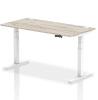 Dynamic Air Rectangular Height Adjustable Desk with Cable Ports - 1600mm x 800mm - Grey oak