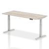 Dynamic Air Rectangular Height Adjustable Desk with Cable Ports - 1800mm x 800mm - Grey oak