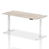 Dynamic Air Rectangular Height Adjustable Desk with Cable Ports - 1800mm x 800mm - Grey oak