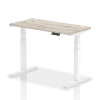 Dynamic Air Rectangular Height Adjustable Desk with Cable Ports - 1200mm x 600mm - Grey oak