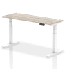 Dynamic Air Rectangular Height Adjustable Desk with Cable Ports - 1600mm x 600mm - Grey oak