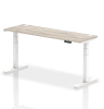 Dynamic Air Rectangular Height Adjustable Desk with Cable Ports - 1800mm x 600mm - Grey oak