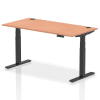 Dynamic Air Rectangular Height Adjustable Desk with Cable Ports - 1600mm x 800mm - Beech