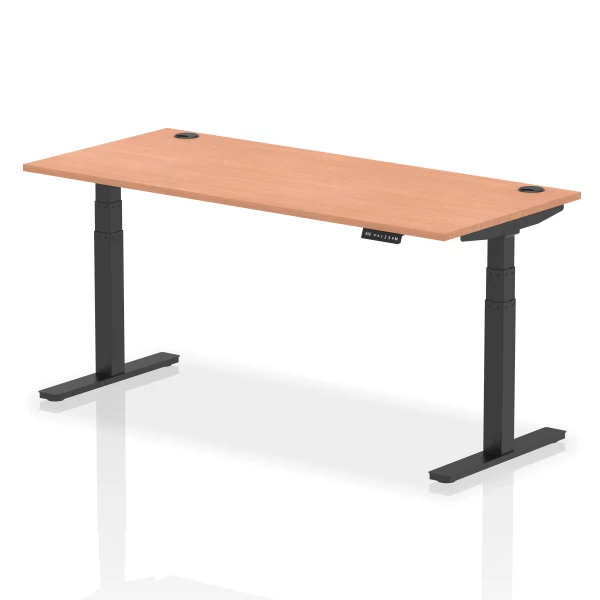 Dynamic Air Rectangular Height Adjustable Desk with Cable Ports - 1800mm x 800mm - Beech