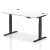 Dynamic Air Rectangular Height Adjustable Desk with Cable Ports - 1400mm x 800mm - White