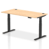 Dynamic Air Rectangular Height Adjustable Desk with Cable Ports - 1600mm x 800mm - Maple