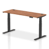 Dynamic Air Rectangular Height Adjustable Desk with Cable Ports - 1600mm x 600mm - Walnut