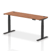 Dynamic Air Rectangular Height Adjustable Desk with Cable Ports - 1800mm x 600mm - Walnut