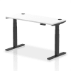 Dynamic Air Rectangular Height Adjustable Desk with Cable Ports - 1400mm x 600mm - White