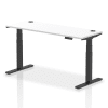 Dynamic Air Rectangular Height Adjustable Desk with Cable Ports - 1600mm x 600mm - White