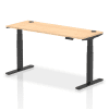 Dynamic Air Rectangular Height Adjustable Desk with Cable Ports - 1600mm x 600mm - Maple