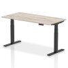 Dynamic Air Rectangular Height Adjustable Desk - 1600mm x 800mm - Grey oak