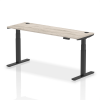 Dynamic Air Rectangular Height Adjustable Desk with Cable Ports - 1800mm x 600mm - Grey oak