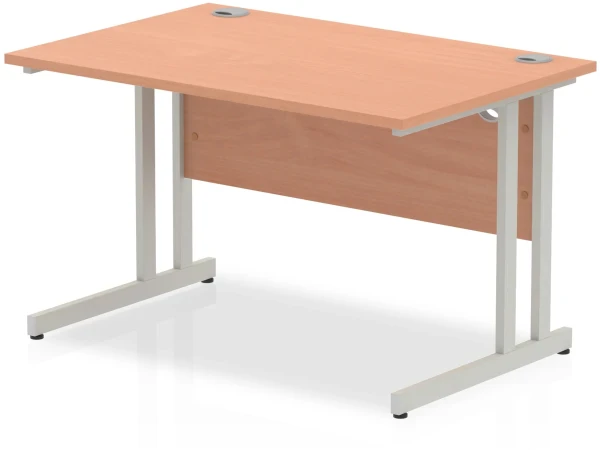 Dynamic Impulse Rectangular Desk with Twin Cantilever Legs - 1200mm x 600mm - Beech