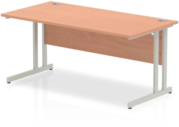 Dynamic Impulse Rectangular Desk with Twin Cantilever Legs - 1600mm x 800mm - Beech