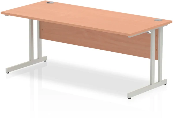 Dynamic Impulse Rectangular Desk with Twin Cantilever Legs - 1800mm x 600mm - Beech