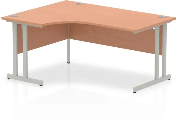 Dynamic Impulse Corner Desk with Twin Cantilever Legs - 1600 x 1200mm - Beech