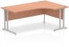 Dynamic Impulse Corner Desk with Twin Cantilever Legs - 1800 x 1200mm - Beech