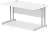 Dynamic Impulse Rectangular Desk with Twin Cantilever Legs - 1400mm x 800mm - White