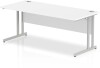 Dynamic Impulse Rectangular Desk with Twin Cantilever Legs - 1800mm x 800mm - White