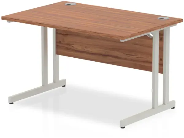 Dynamic Impulse Rectangular Desk with Twin Cantilever Legs - 1200mm x 800mm - Walnut