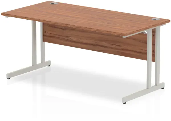 Dynamic Impulse Rectangular Desk with Twin Cantilever Legs - 1600mm x 800mm - Walnut