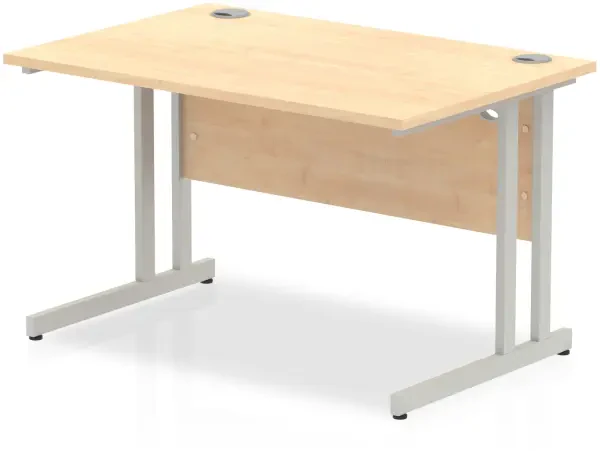 Dynamic Impulse Rectangular Desk with Twin Cantilever Legs - 1200mm x 600mm - Maple