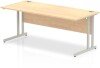 Dynamic Impulse Rectangular Desk with Twin Cantilever Legs - 1800mm x 600mm - Maple