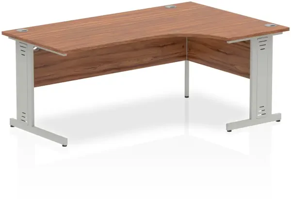 Dynamic Impulse Corner Desk with Cable Managed Legs - 1800mm x 1200mm - Walnut