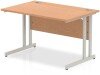 Dynamic Impulse Rectangular Desk with Twin Cantilever Legs - 1200mm x 600mm - Oak