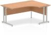 Dynamic Impulse Corner Desk with Twin Cantilever Legs - 1600 x 1200mm - Oak