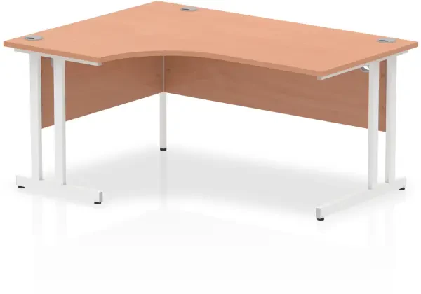 Dynamic Impulse Corner Desk with Twin Cantilever Legs - 1600 x 1200mm - Beech