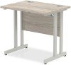 Dynamic Impulse Rectangular Desk with Twin Cantilever Legs - 800mm x 600mm - Grey oak