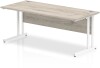 Dynamic Impulse Rectangular Desk with Twin Cantilever Legs - 1800mm x 600mm - Grey oak
