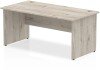 Dynamic Impulse Rectangular Desk with Panel End Legs - 1600mm x 800mm - Grey oak