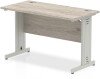 Dynamic Impulse Rectangular Desk with Cable Managed Legs - 1200mm x 600mm - Grey oak