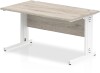 Dynamic Impulse Rectangular Desk with Cable Managed Legs - 1200mm x 800mm - Grey oak