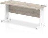 Dynamic Impulse Rectangular Desk with Cable Managed Legs - 1600mm x 600mm - Grey oak