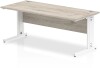 Dynamic Impulse Rectangular Desk with Cable Managed Legs - 1600mm x 800mm - Grey oak
