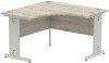 Dynamic Impulse Corner Desk with Cable Managed Legs - 1200mm x 1200mm - Grey oak