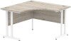 Dynamic Impulse Corner Desk with Twin Cantilever Legs - 1200 x 1200mm - Grey oak