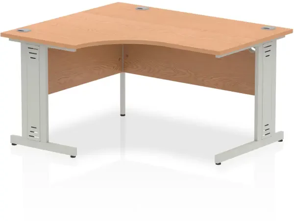 Dynamic Impulse Corner Desk with Cable Managed Legs - 1400mm x 1200mm - Oak