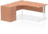 Dynamic Impulse Corner Desk with Cantilever Leg and 600mm Fixed Pedestal - 1600 x 1200mm