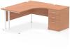 Dynamic Impulse Corner Desk with Cantilever Leg and 600mm Desk High Pedestal - 1600 x 1200mm