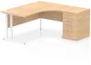 Dynamic Impulse Corner Desk with Cantilever Leg and 600mm Desk High Pedestal - 1600 x 1200mm