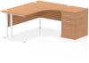 Dynamic Impulse Corner Desk with Cantilever Leg and 600mm Fixed Pedestal - 1600 x 1200mm