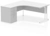 Dynamic Impulse Corner Desk with Cantilever Leg and 600mm Fixed Pedestal - 1600 x 1200mm