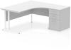 Dynamic Impulse Corner Desk with Cantilever Leg and 600mm Desk High Pedestal - 1600 x 1200mm