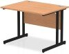Dynamic Impulse Rectangular Desk with Twin Cantilever Legs - 1000mm x 800mm - Oak